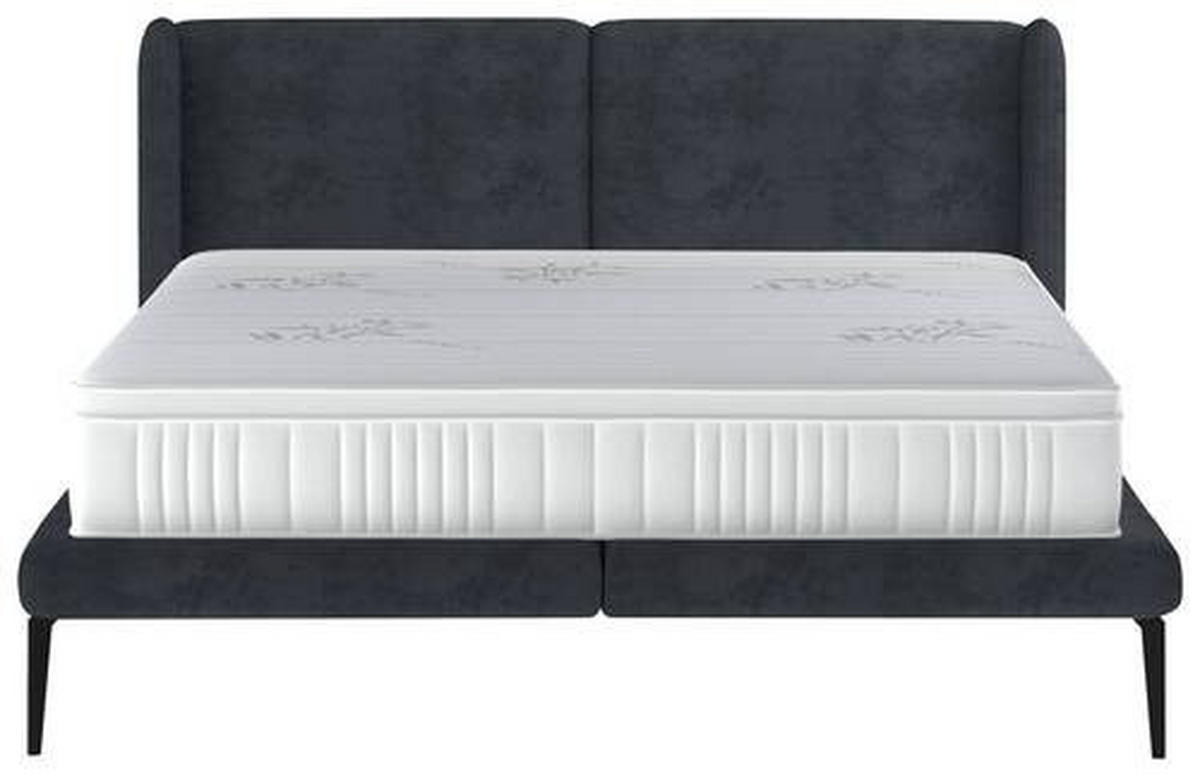 KÁRPITOZOTT ÁGY 180/200 cm  fekete  - fekete, Modern, textil/fém (180/200cm) - Livetastic
