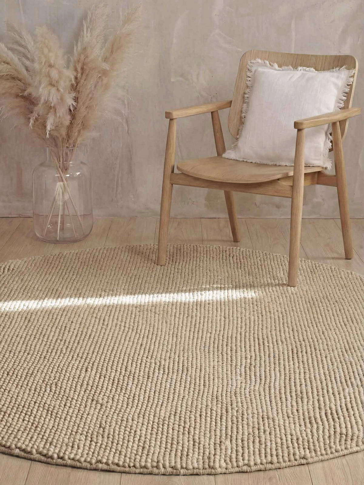WOLLTEPPICH 200 cm Richmond Beige rund  - Beige, KONVENTIONELL, Textil (200cm) - Ted Baker