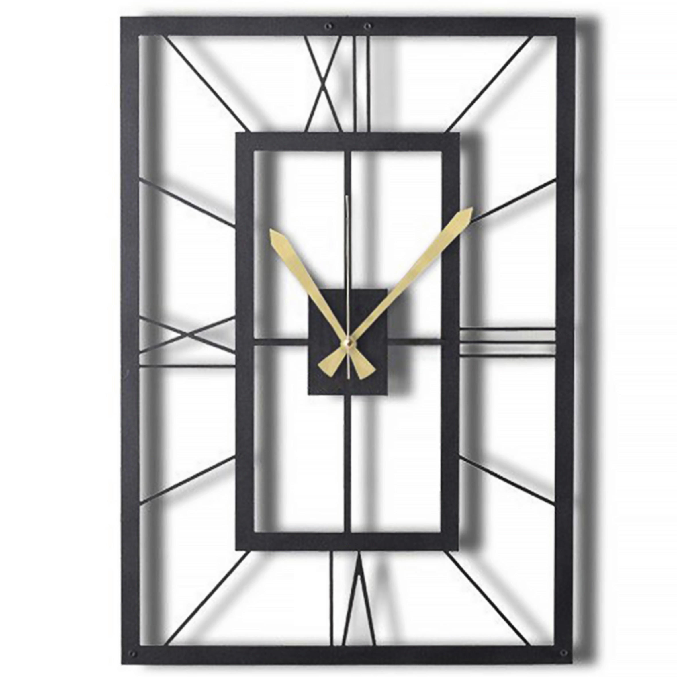 WANDUHR Schwarz 49/70/3 cm  - Schwarz, LIFESTYLE, Metall (49/70/3cm)