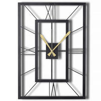 WANDUHR Schwarz 49/70/3 cm  - Schwarz, LIFESTYLE, Metall (49/70/3cm)