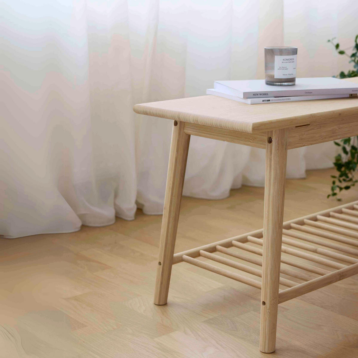 SCHUHBANK 90/45/35 cm  - Naturfarben, ROMANTIK / LANDHAUS, Holz (90/45/35cm) - MID.YOU