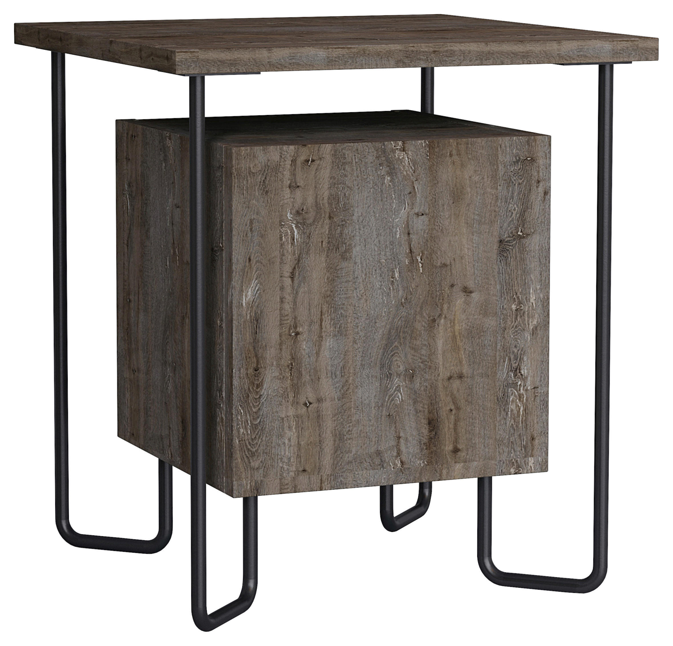 NACHTTISCH 40/45/40 cm  in Dunkelbraun  - Dunkelbraun/Schwarz, Design, Holzwerkstoff/Metall (40/45/40cm) - Livetastic