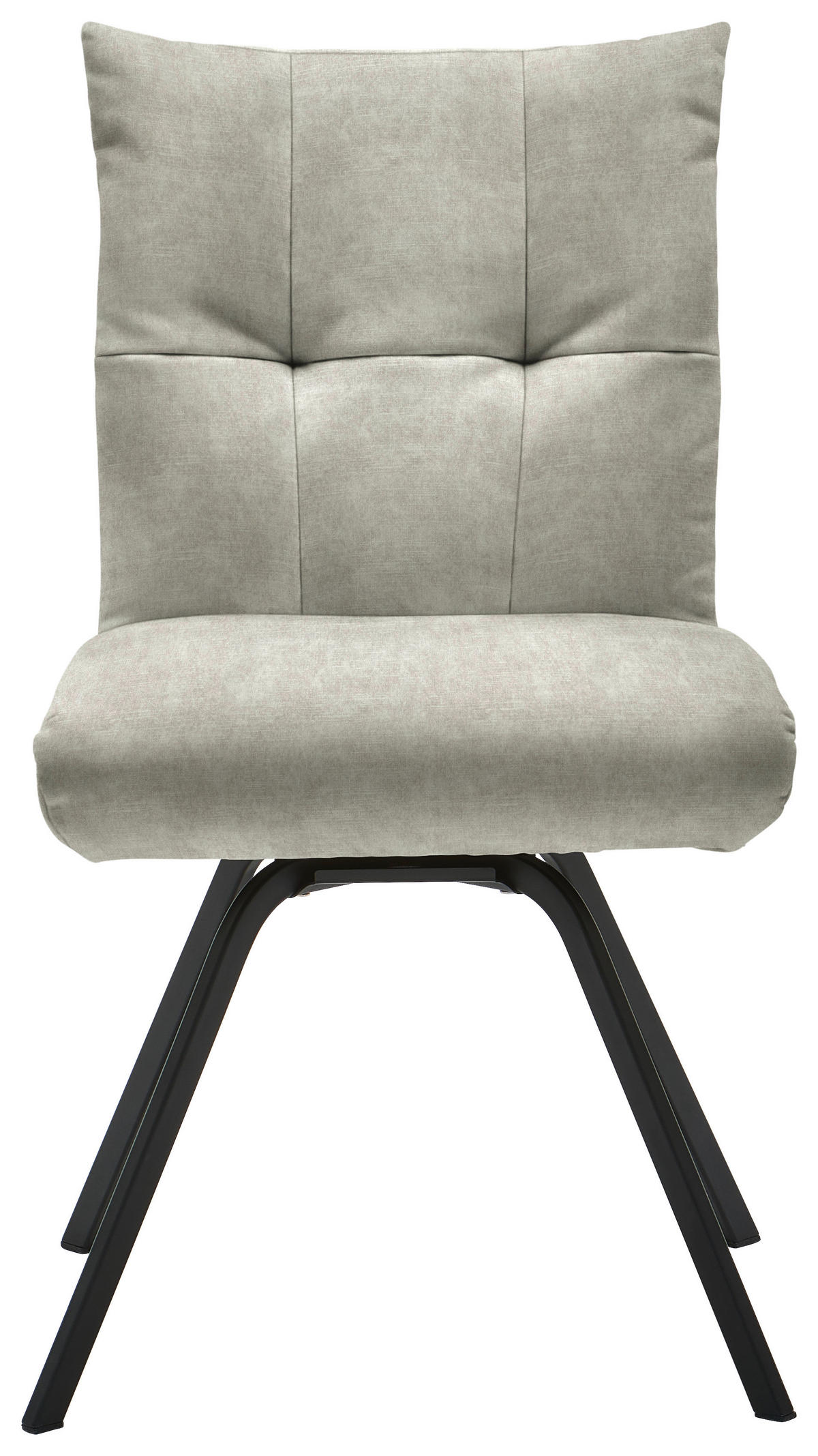 STUHL Velours  - Hellgrau/Schwarz, Design, Textil/Metall (50/84/68cm) - Welnova