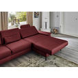 ECKSOFA  in Echtleder Rot  334/176 cm  - Rot/Schwarz, Design, Leder/Metall (334/176cm) - Dieter Knoll