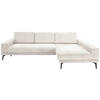 ECKSOFA Weiß Chenille  - Schwarz/Weiß, KONVENTIONELL, Textil/Metall (294/184cm) - SetOne by Musterring