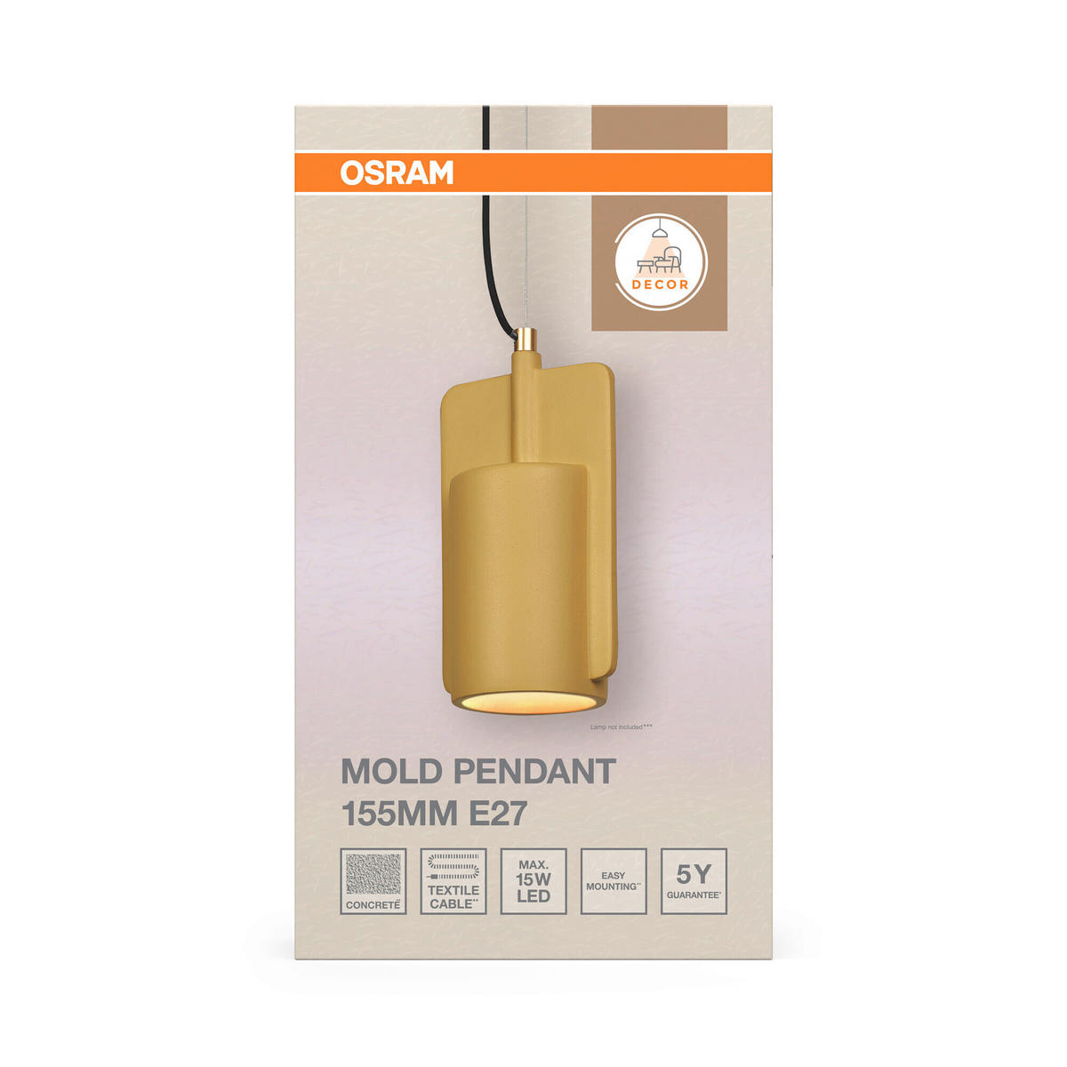 HÄNGELEUCHTE 15.5/150 cm   - Goldfarben, Basics, Stein (15.5/150cm) - Osram