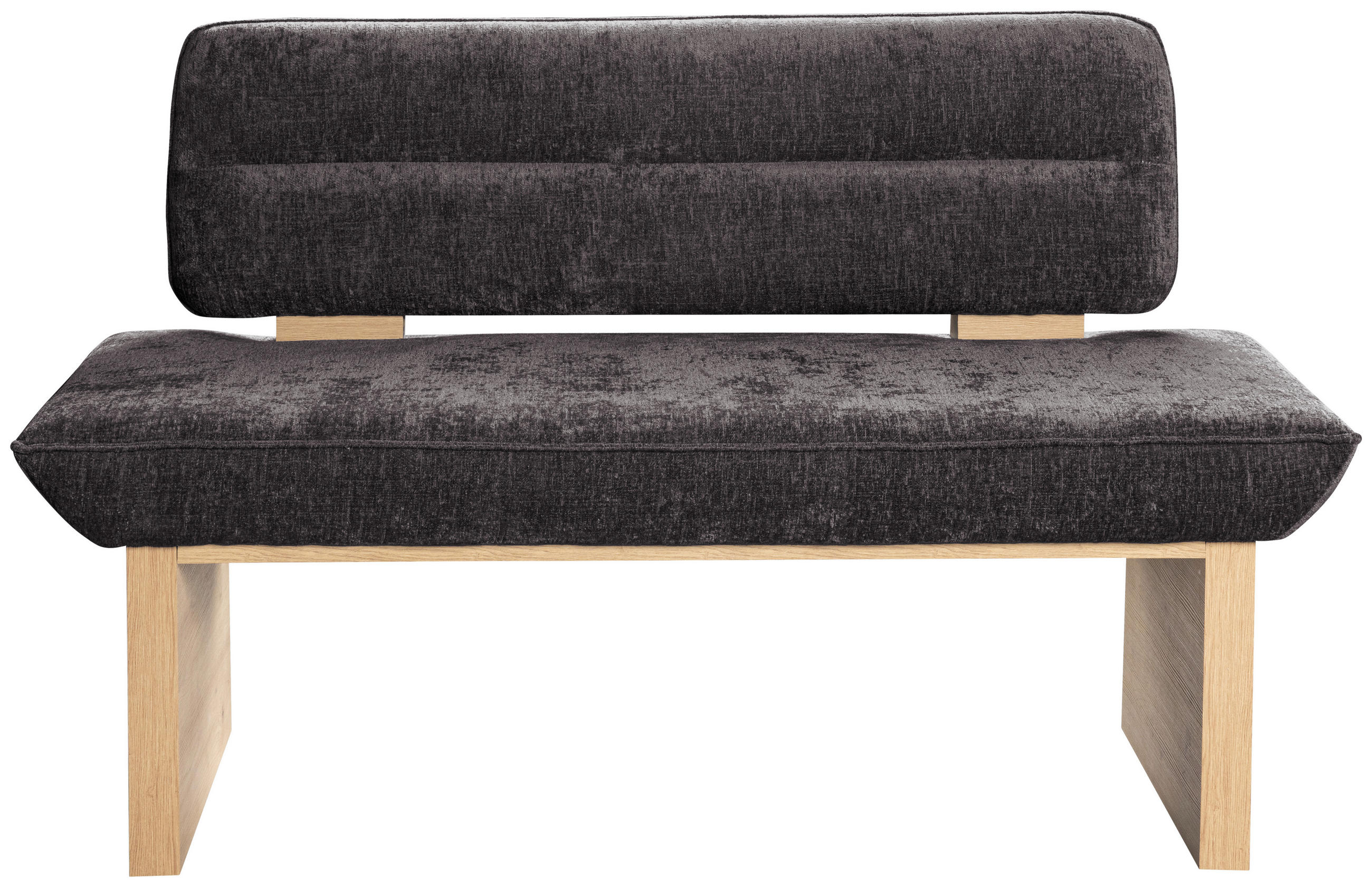 SITZBANK 160/87/67 cm Webstoff Grau  - Eichefarben/Schwarz, KONVENTIONELL, Textil (160/87/67cm) - James Wood