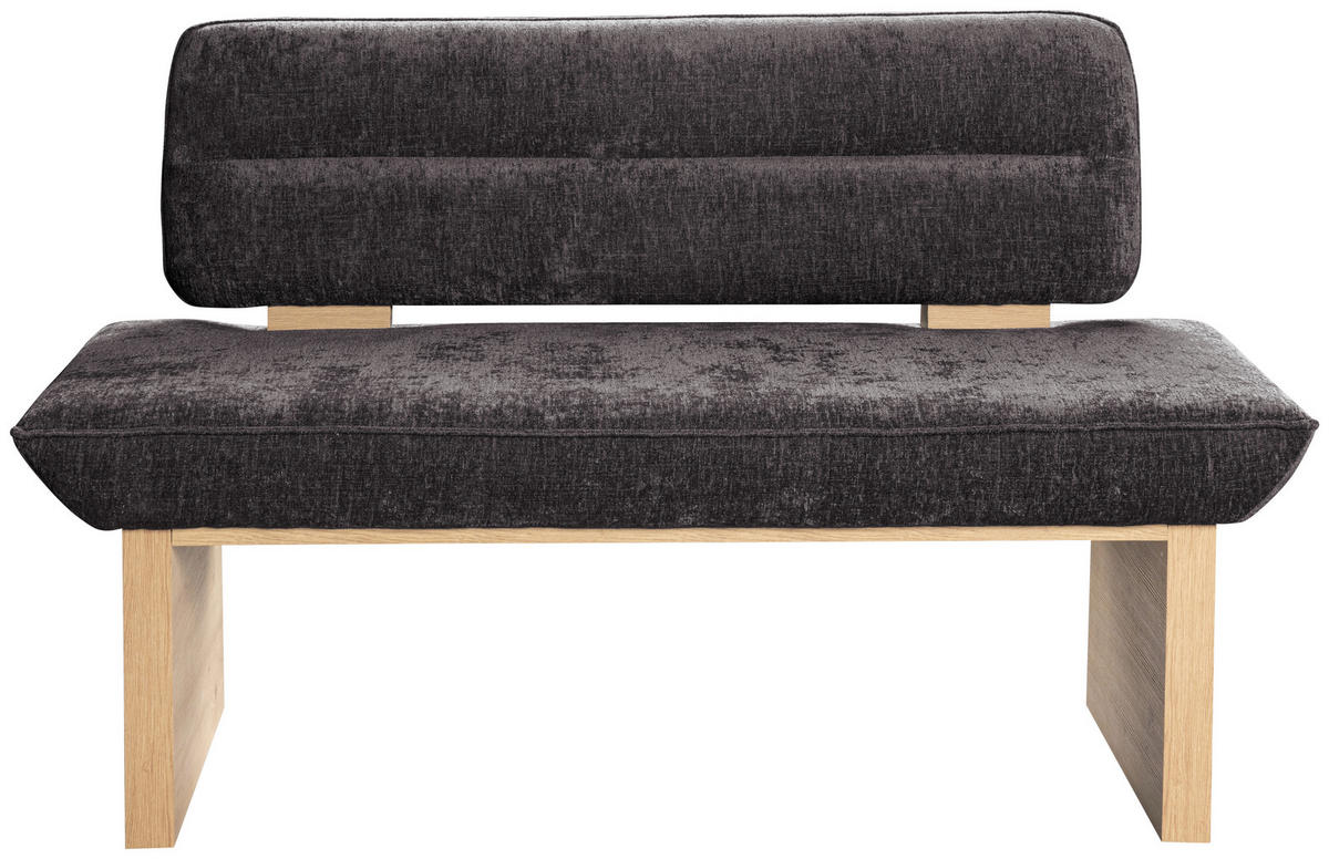 SITZBANK 120/87/67 cm Webstoff Grau  - Eichefarben/Grau, KONVENTIONELL, Textil (120/87/67cm) - James Wood