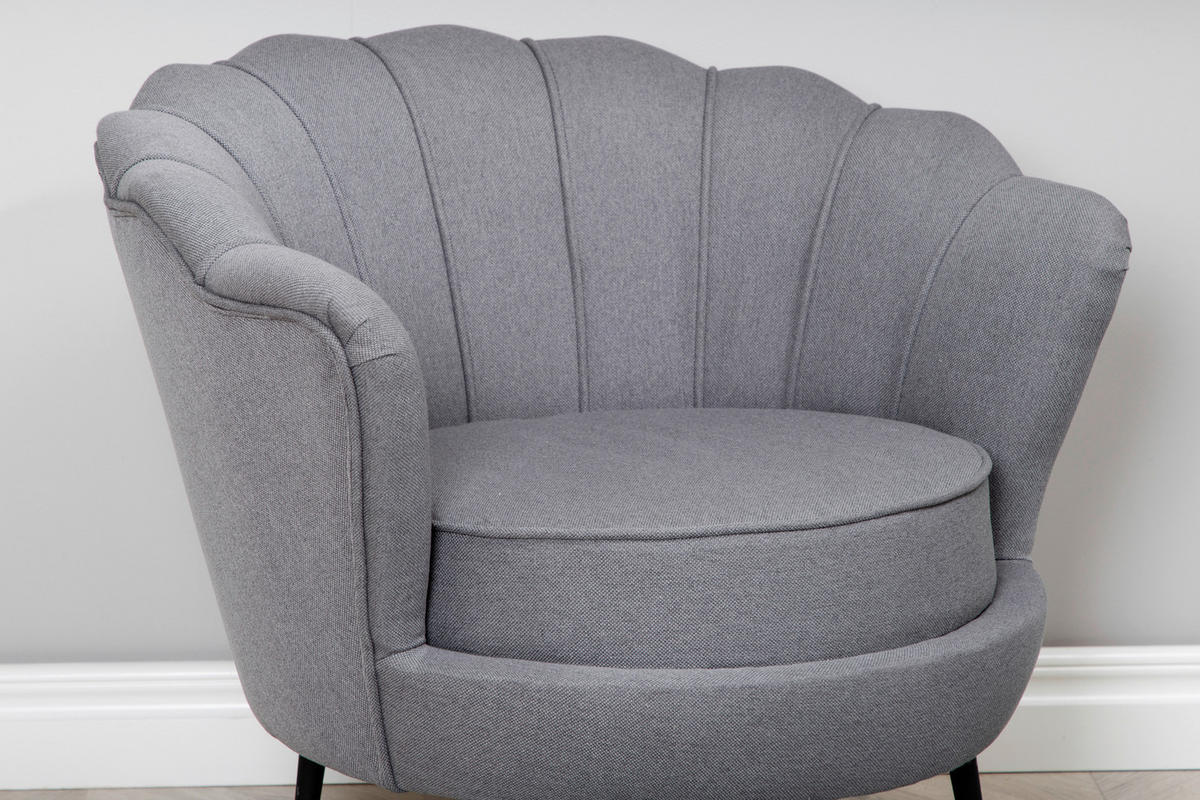 SESSEL in Grau, Schwarz  - Schwarz/Grau, Design, Textil/Metall (83/76/77cm) - Livetastic