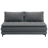 SCHLAFSOFA Chenille Grau  inkl. Bettkasten, Schlaffunktion, Topper  - Schwarz/Grau, Design, Textil/Metall (200/95/92cm) - Stylife