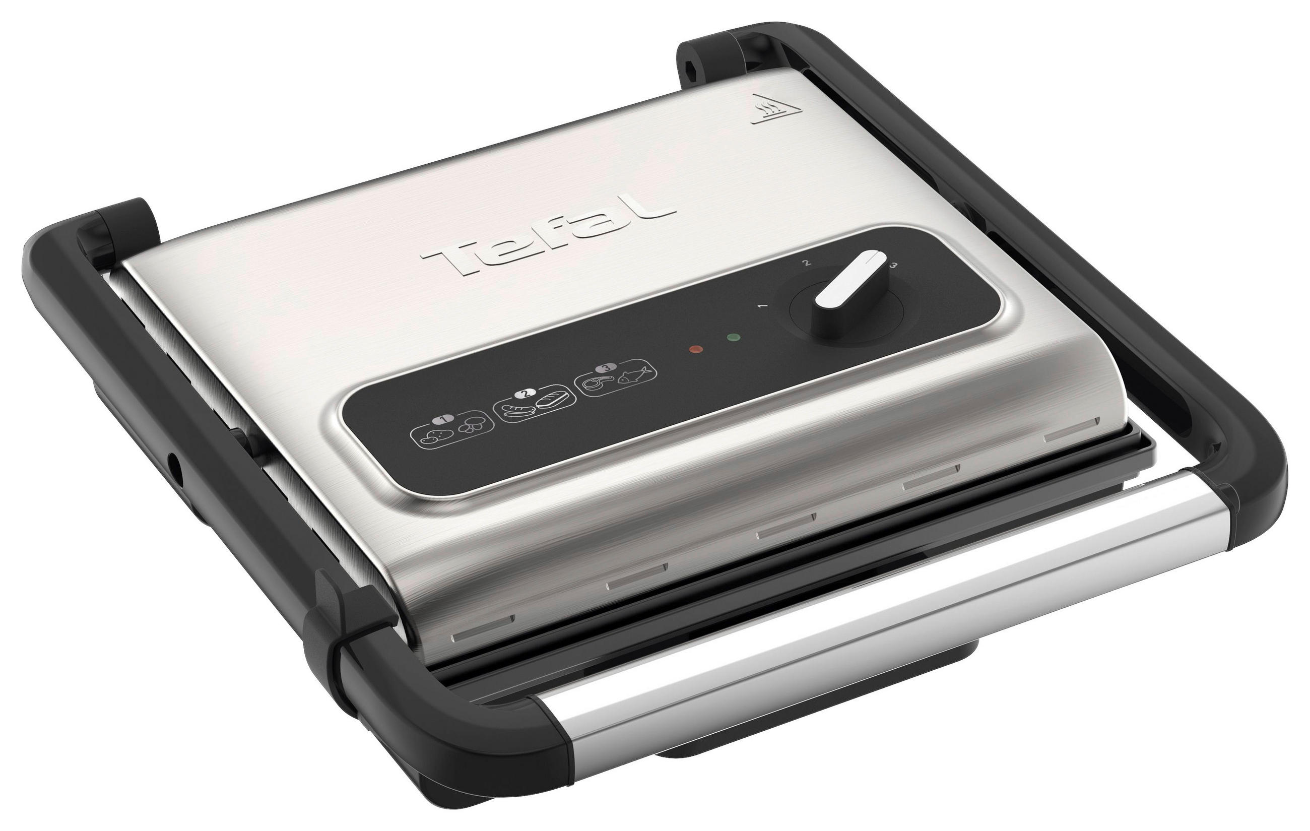 KONTAKTGRILL Inicio Adjust  - Chromfarben/Schwarz, Basics, Kunststoff/Metall (33,7/11,8cm) - Tefal