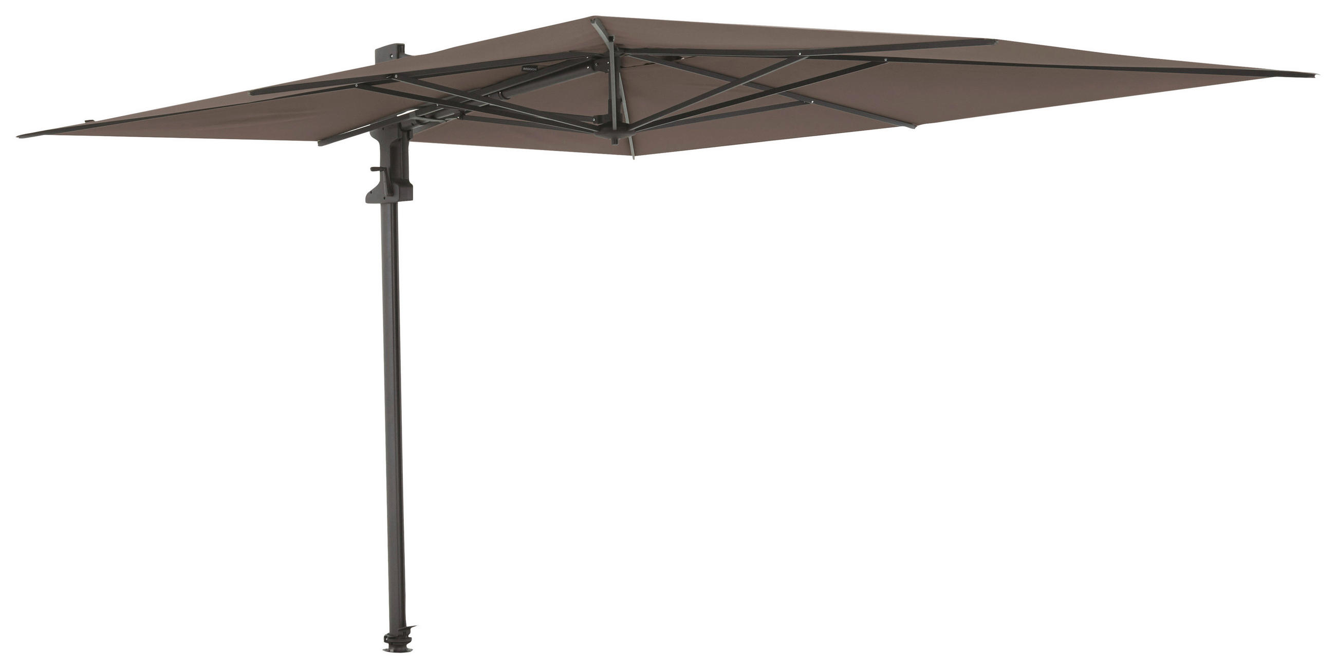 SONNENSCHIRM  355/300 cm  - Taupe/Anthrazit, Basics, Textil/Metall (355/300cm)