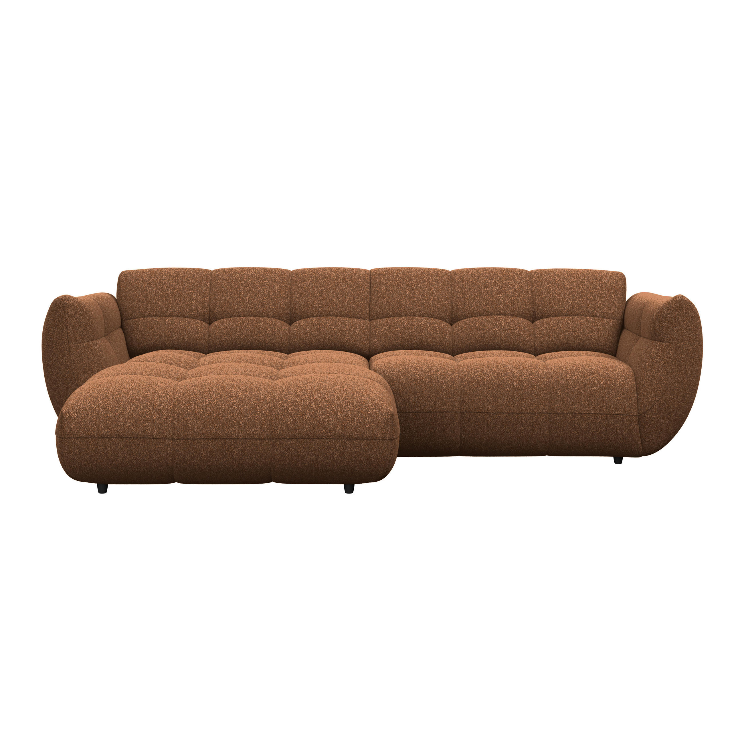 ECKSOFA Terracotta Chenille  - Dunkelgrün/Terracotta, Trend, Kunststoff/Textil (178/280cm) - MID.YOU