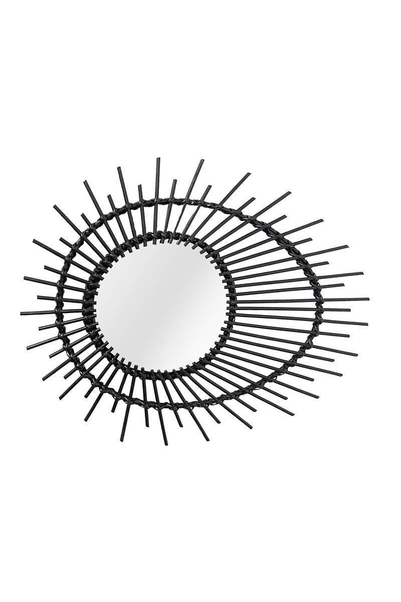 WANDSPIEGEL Rattan Schwarz - Schwarz, Trend, Glas/Holz (58/47/2cm)