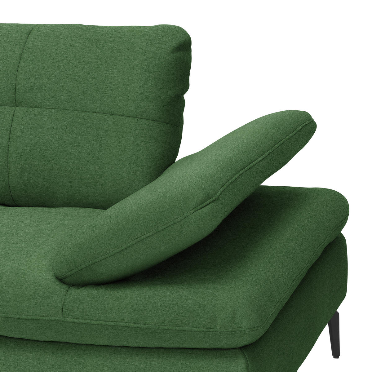 ECKSOFA in Webstoff Grün  179/301 cm  - Schwarz/Grün, Design, Textil/Metall (179/301cm) - Chilliano