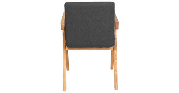 ARMLEHNSTUHL in Holz, Textil Anthrazit  - Eichefarben/Anthrazit, KONVENTIONELL, Holz/Textil (53,5/83/62cm) - Linea Natura