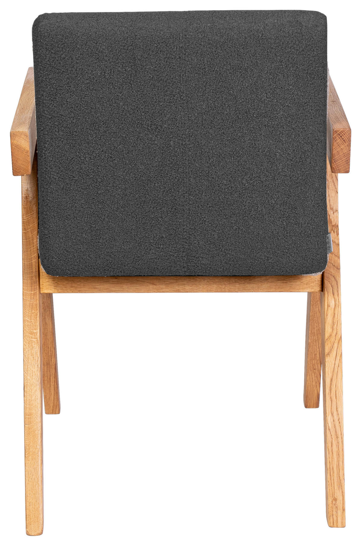 ARMLEHNSTUHL  in Bouclé  - Eichefarben/Anthrazit, KONVENTIONELL, Holz/Textil (53,5/83/62cm) - Linea Natura