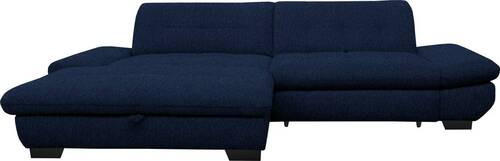 ECKSOFA in Mikrofaser Blau  - Blau/Schwarz, Design, Textil/Metall (198/290cm) - Xora