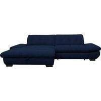 ECKSOFA in Mikrofaser Blau  - Blau/Schwarz, Design, Textil/Metall (198/290cm) - Xora