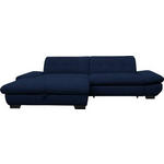 ECKSOFA in Mikrofaser Blau  - Blau/Schwarz, Design, Textil/Metall (198/290cm) - Xora