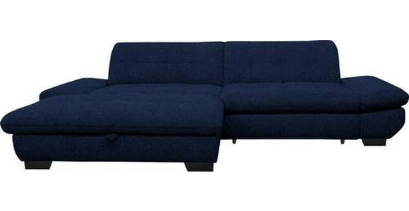 ECKSOFA in Mikrofaser Blau  - Blau/Schwarz, Design, Textil/Metall (198/290cm) - Xora