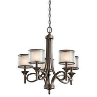 KRONLEUCHTER  63.5/75.6 cm   - Bronzefarben, Design, Glas/Textil (63.5/75.6cm) - Elstead Lighting