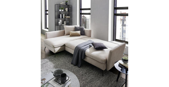 ECKSOFA in Webstoff Braun  - Schwarz/Braun, Design, Textil/Metall (182/280cm) - Carryhome