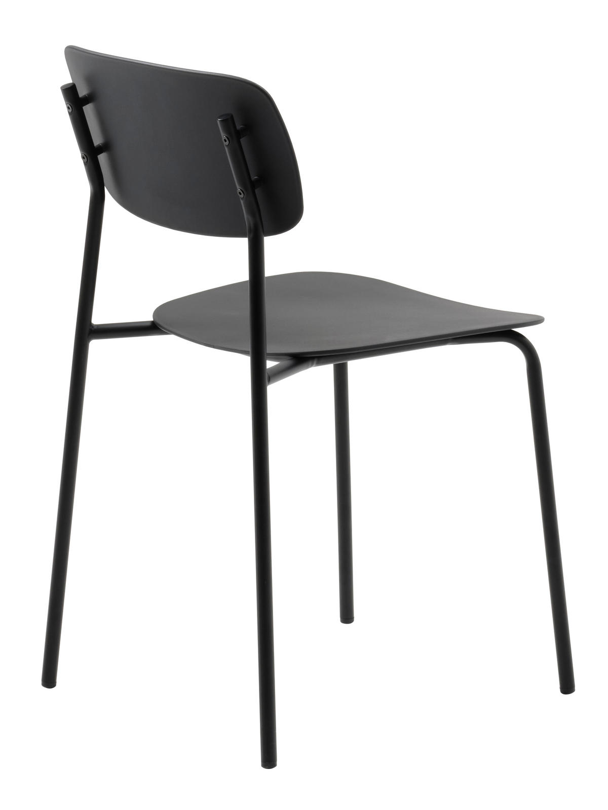 STOLSET 4 styck stapelbar, kan torkas av   - svart, Modern, metall/plast (43,5/79/61cm) - Livetastic