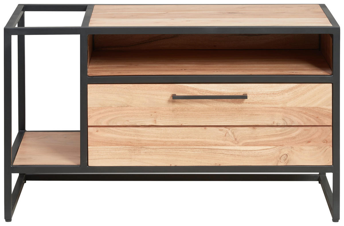 LOWBOARD Urban Garden 2.0  in 93/54/47 cm  - Schwarz/Honig, Design, Holz/Metall (93/54/47cm) - MID.YOU