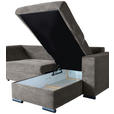 ECKSOFA in Cord Mokka  - Schwarz/Mokka, KONVENTIONELL, Textil/Metall (258/168cm) - Carryhome