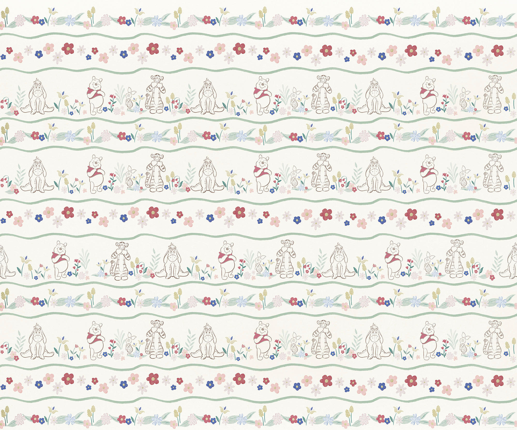 FOTOTAPETE WINNIE THE POOH FRIENDS  - Naturfarben, Design, Textil (300/250cm) - Disney