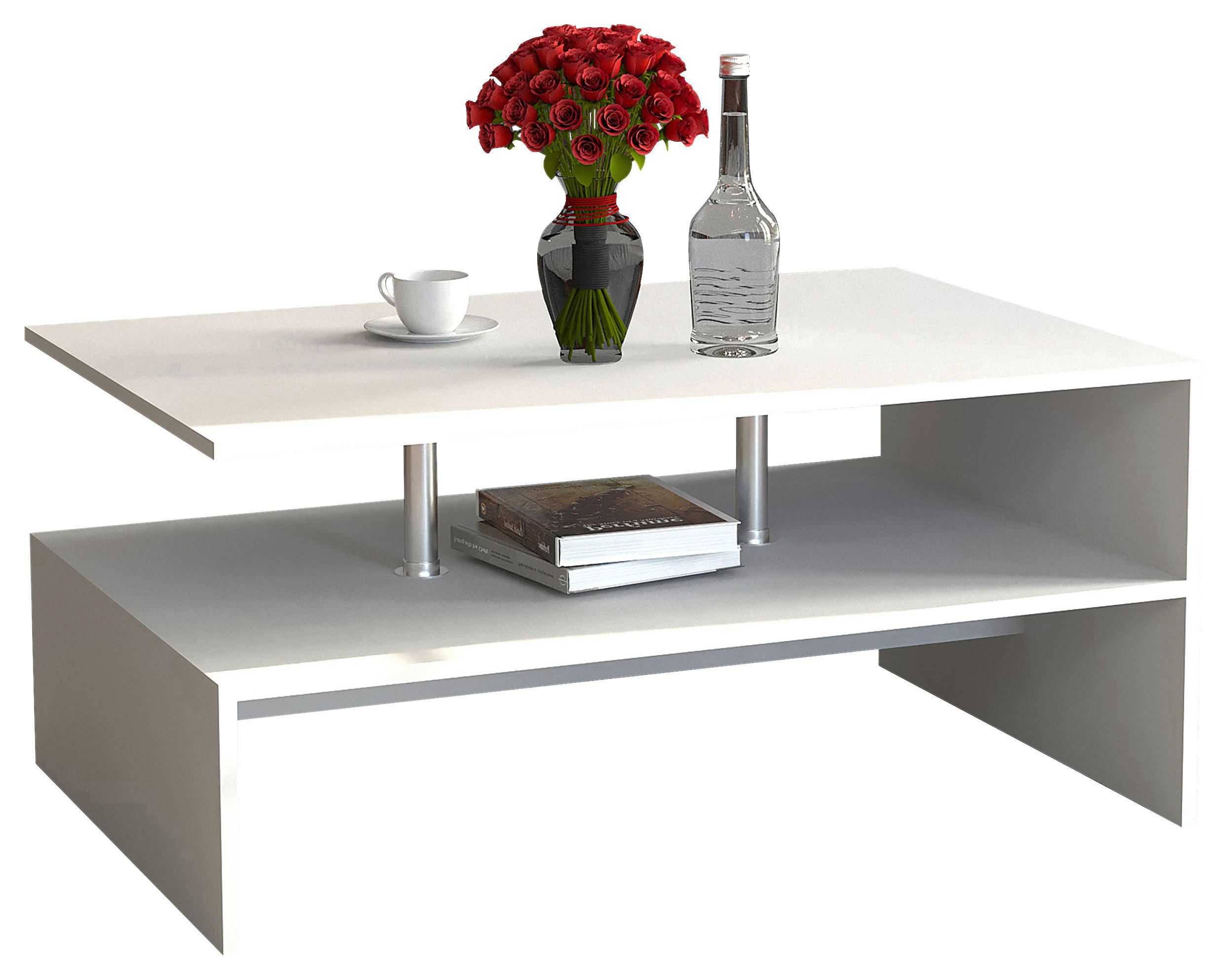 Thumbnail - Mid.you Couchtisch Maliso, Weiß, Holzwerkstoff, rechteckig, eckig, 42x60x90 cm, Stauraum, Wohnzimmer, Wohnzimmertische, ...