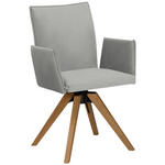 ARMLEHNSTUHL  Stoffauswahl, Typenauswahl, Sitzfläche 360° drehbar, automatische Rückholfunktion Samt  - Eichefarben/Creme, KONVENTIONELL, Holz/Textil (64/91/61cm) - Moderano