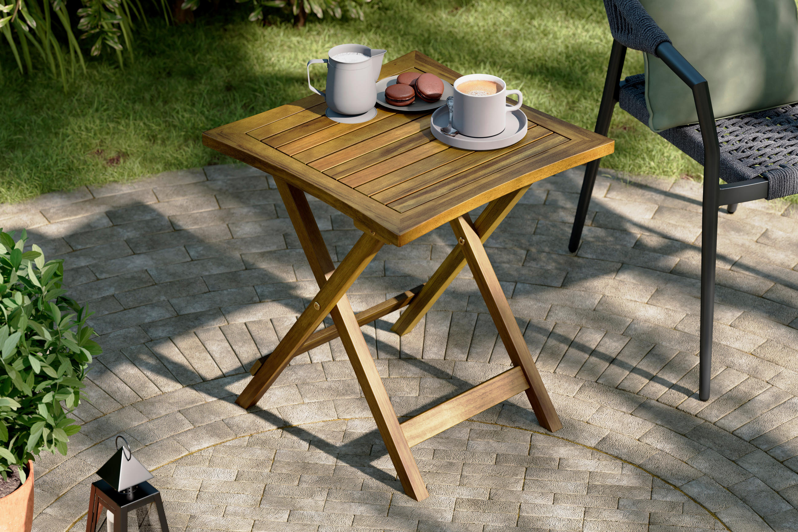 GARTENBEISTELLTISCH Holz  - Akaziefarben, MODERN, Holz (45/50/45cm) - Ambia Garden