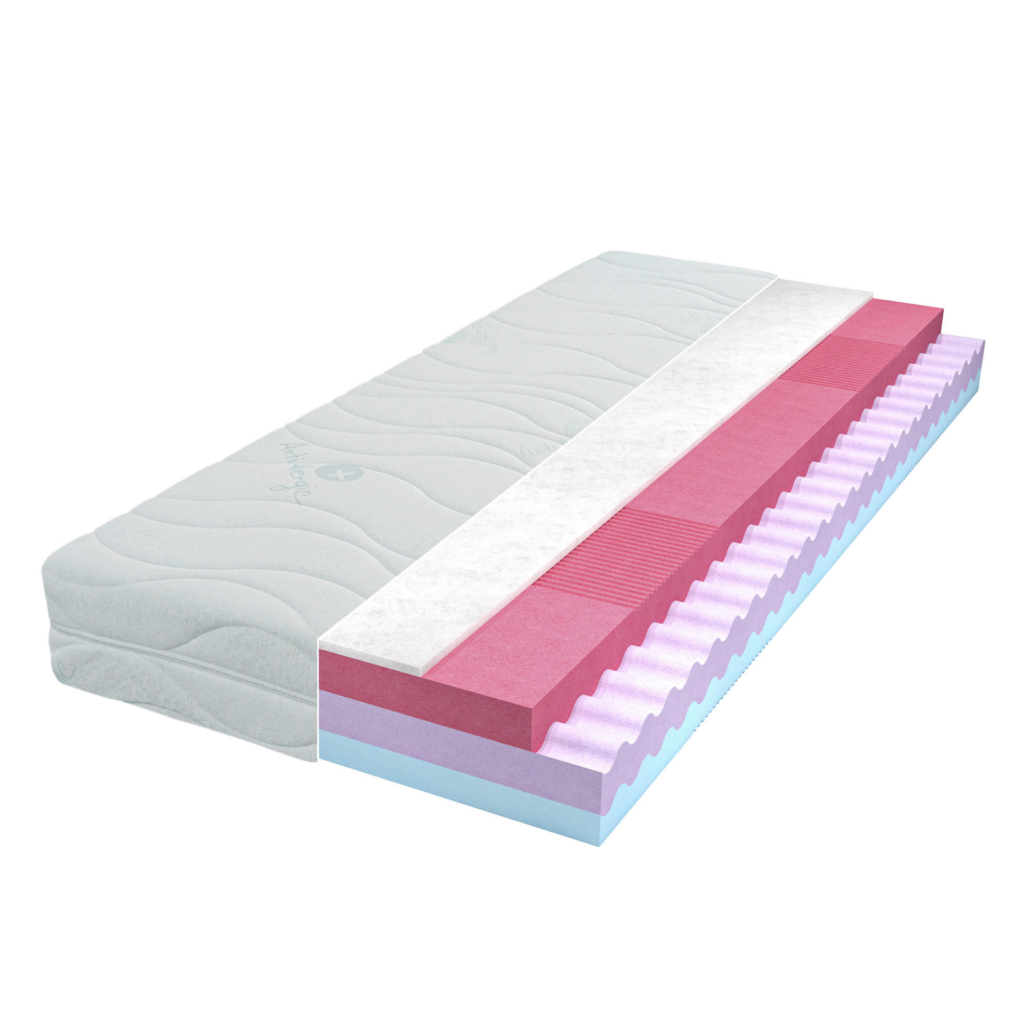 MATRACE Z PUR PĚNY, 90/200 cm - bílá, Basics, textil (90/200cm) - Sleeptex