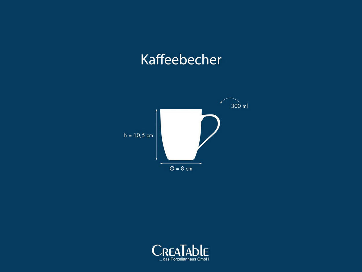 KAFFEEBECHERSET Square 6-teilig  - Weiß, Basics, Keramik (300ml) - Creatable