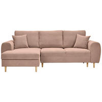 ECKSOFA  in Webstoff Altrosa  145/240 cm  - Altrosa/Naturfarben, KONVENTIONELL, Holz/Textil (145/240cm) - Carryhome