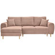 ECKSOFA  in Webstoff Altrosa  145/240 cm  - Altrosa/Naturfarben, KONVENTIONELL, Holz/Textil (145/240cm) - Carryhome