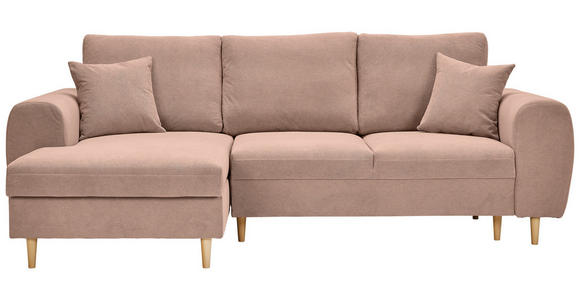 ECKSOFA  in Webstoff Altrosa  145/240 cm  - Altrosa/Naturfarben, KONVENTIONELL, Holz/Textil (145/240cm) - Carryhome