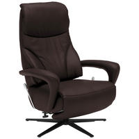 RELAXSESSEL in Leder Dunkelbraun  - Dunkelbraun/Schwarz, Design, Leder/Metall (75/106/88cm) - Dieter Knoll