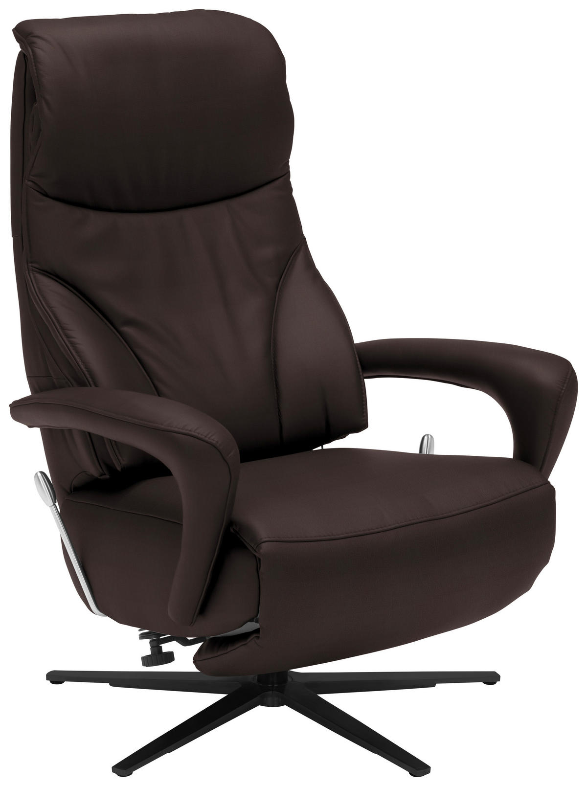 RELAXSESSEL in Leder Dunkelbraun  - Dunkelbraun/Schwarz, Design, Leder/Metall (75/106/88cm) - Dieter Knoll