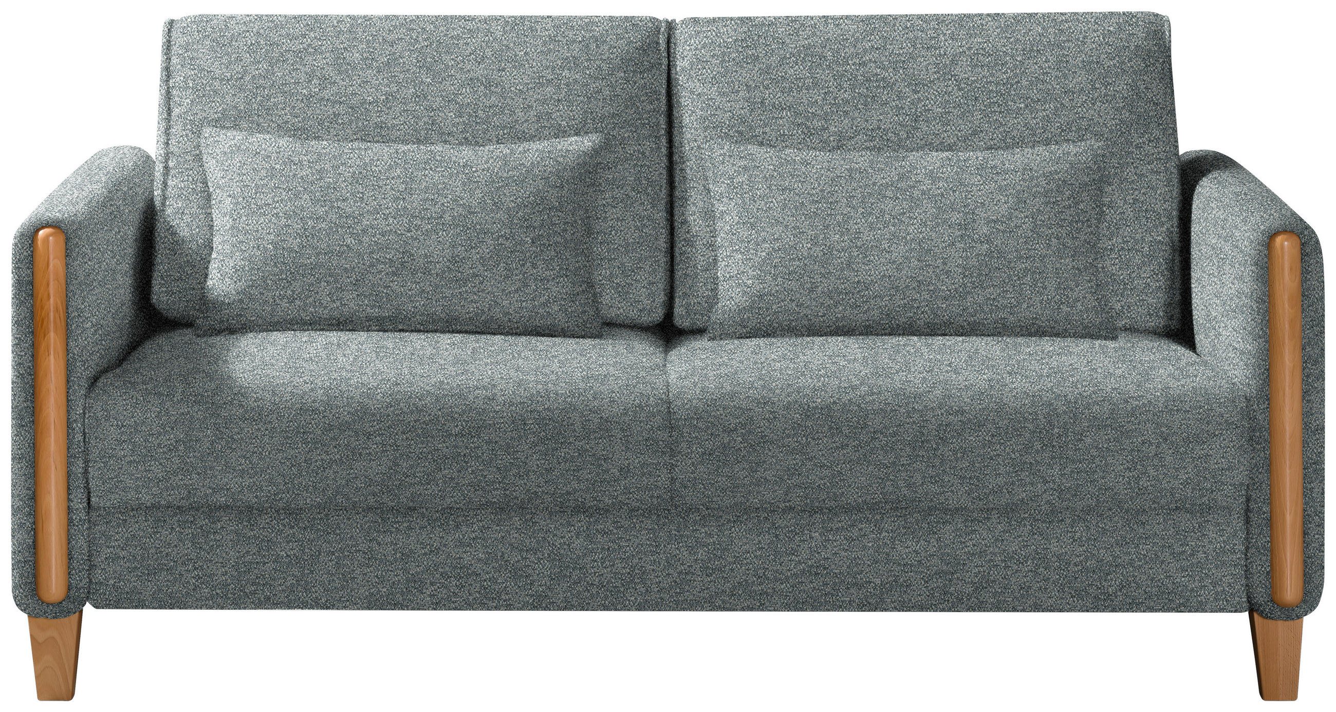 SCHLAFSOFA in Flachgewebe Anthrazit, Buchefarben  - Anthrazit/Buchefarben, Design, Holz/Textil (174/88/104cm) - Niels Andersson