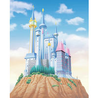 FOTOTAPETE PRINCESS CINDERELLA CASTLE  - Blau, Design, Textil (200/250cm) - Disney