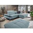 ECKSOFA  in Mikrofaser Pastellblau  290/198 cm  - Pastellblau/Schwarz, Design, Textil/Metall (290/198cm) - Xora