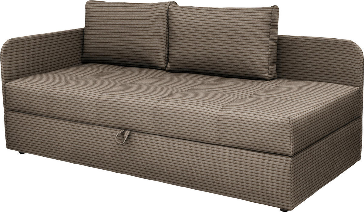 LIEGE Cord Graubraun  - Graubraun/Schwarz, Basics, Kunststoff/Textil (95/90/205cm) - Xora