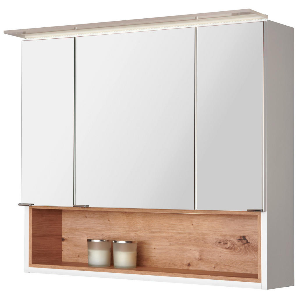 Spiegelschrank Mura Mit Led 3-Türig Bht: 80x71x26 Cm
