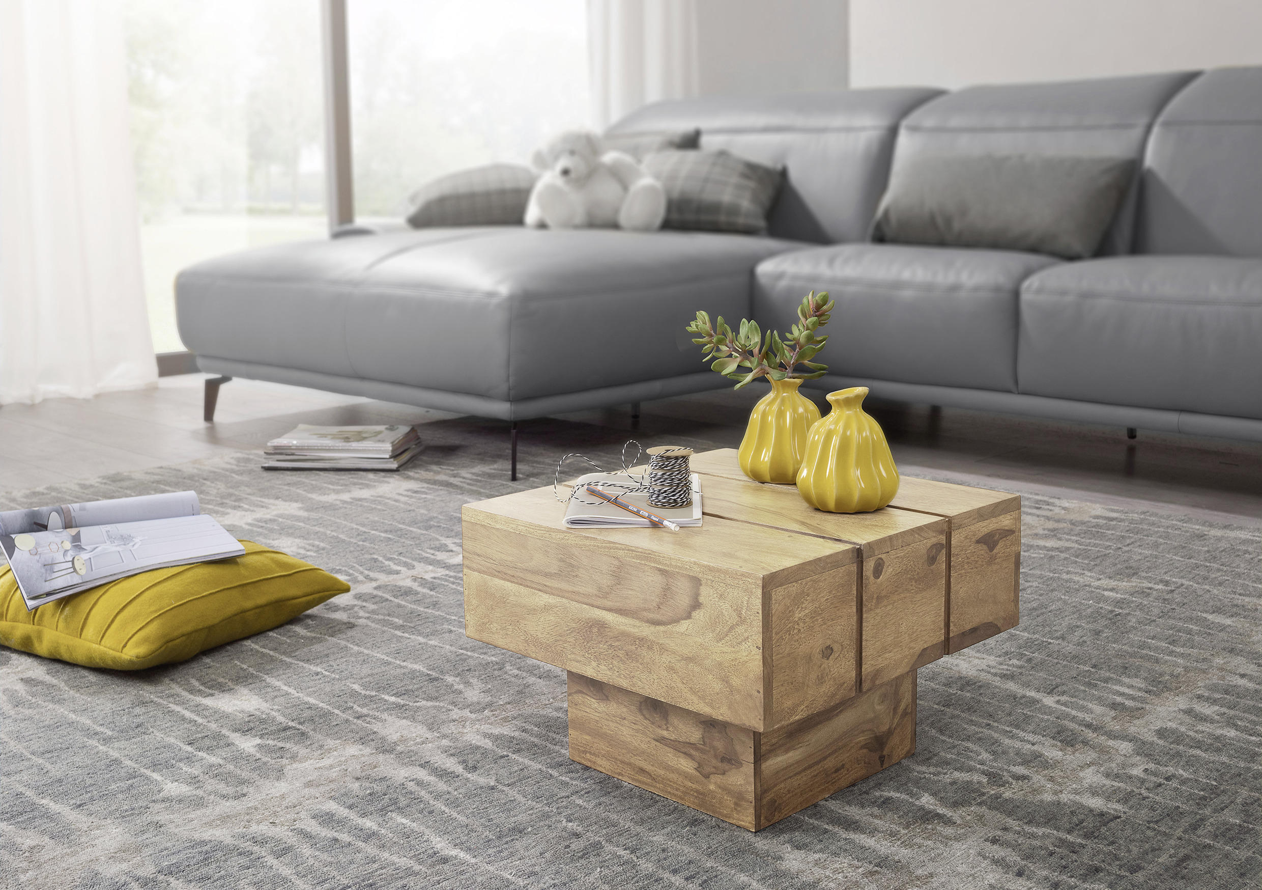 BEISTELLTISCH in Holz 44/44/30 cm  - Akaziefarben, Design, Holz (44/44/30cm) - MID.YOU