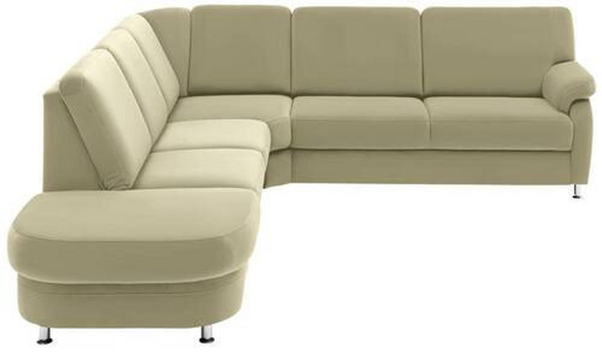 ECKSOFA in Flachgewebe Grün  287/269 cm  - Alufarben/Grün, KONVENTIONELL, Textil/Metall (287/269cm) - Beldomo System