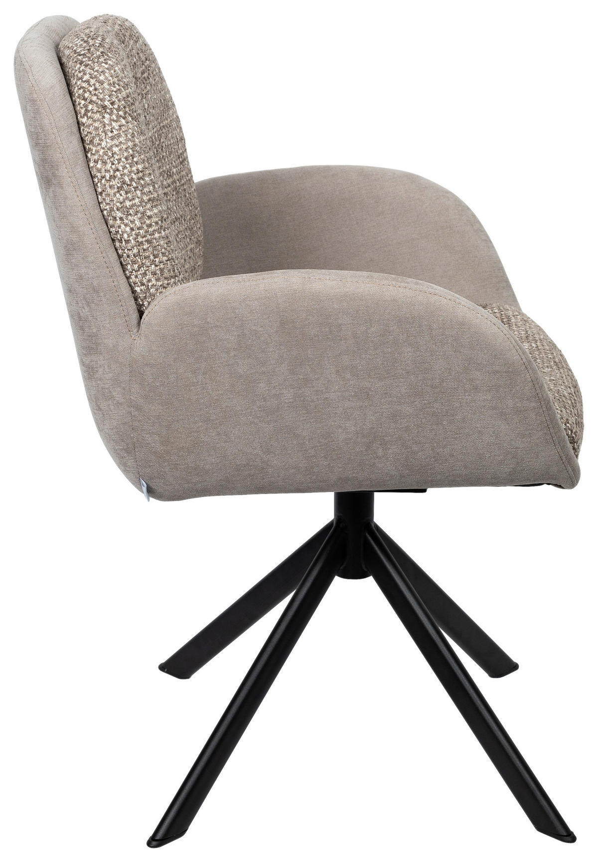 ARMLEHNSTUHL  in Eisen Webstoff  - Greige/Schwarz, Design, Textil/Metall (59/90/64cm) - Linea Natura