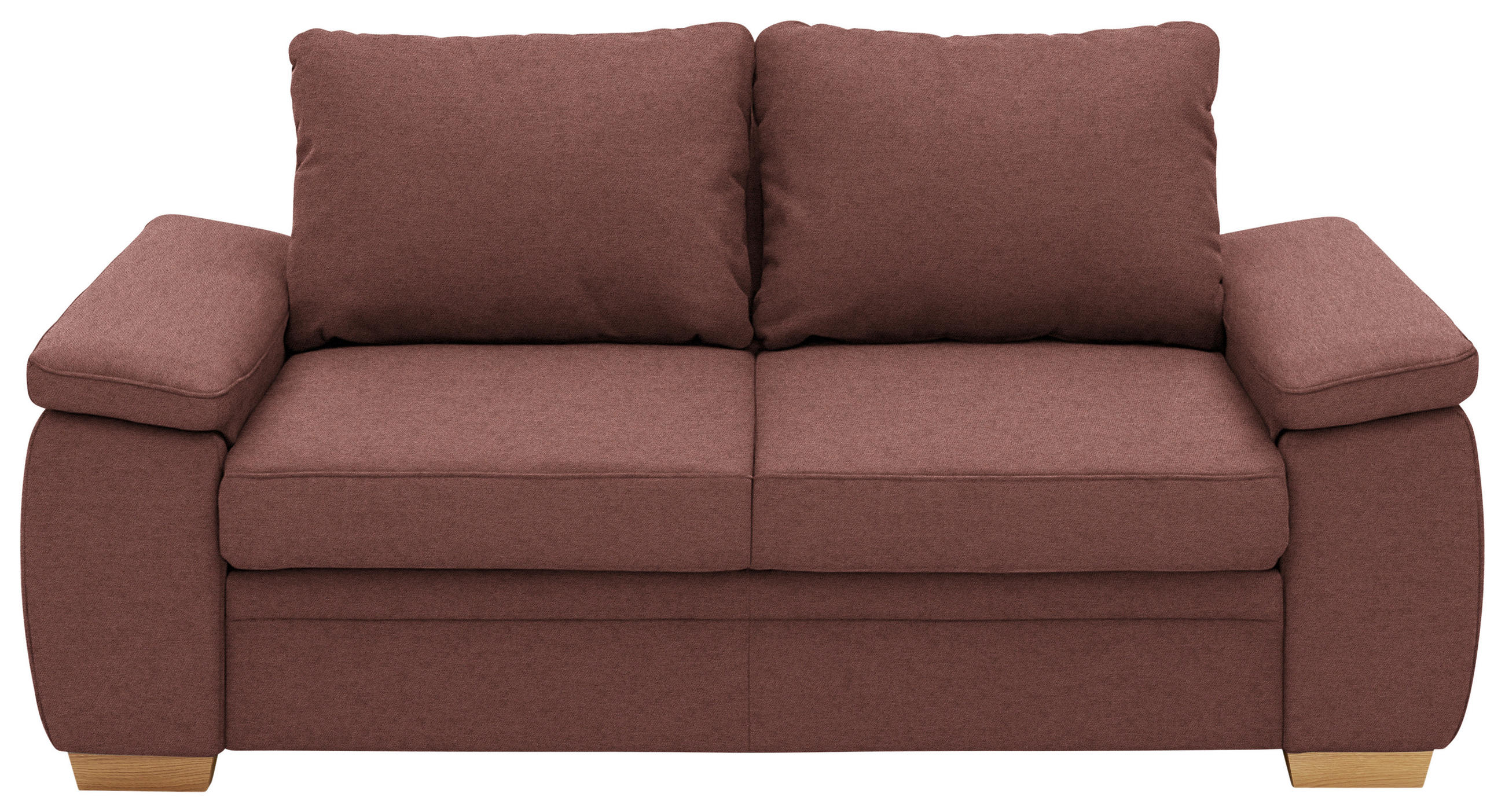 SCHLAFSOFA Chenille Weinrot  - Eiche Bianco/Weinrot, KONVENTIONELL, Holz/Textil (196/90/100cm) - Beldomo Style